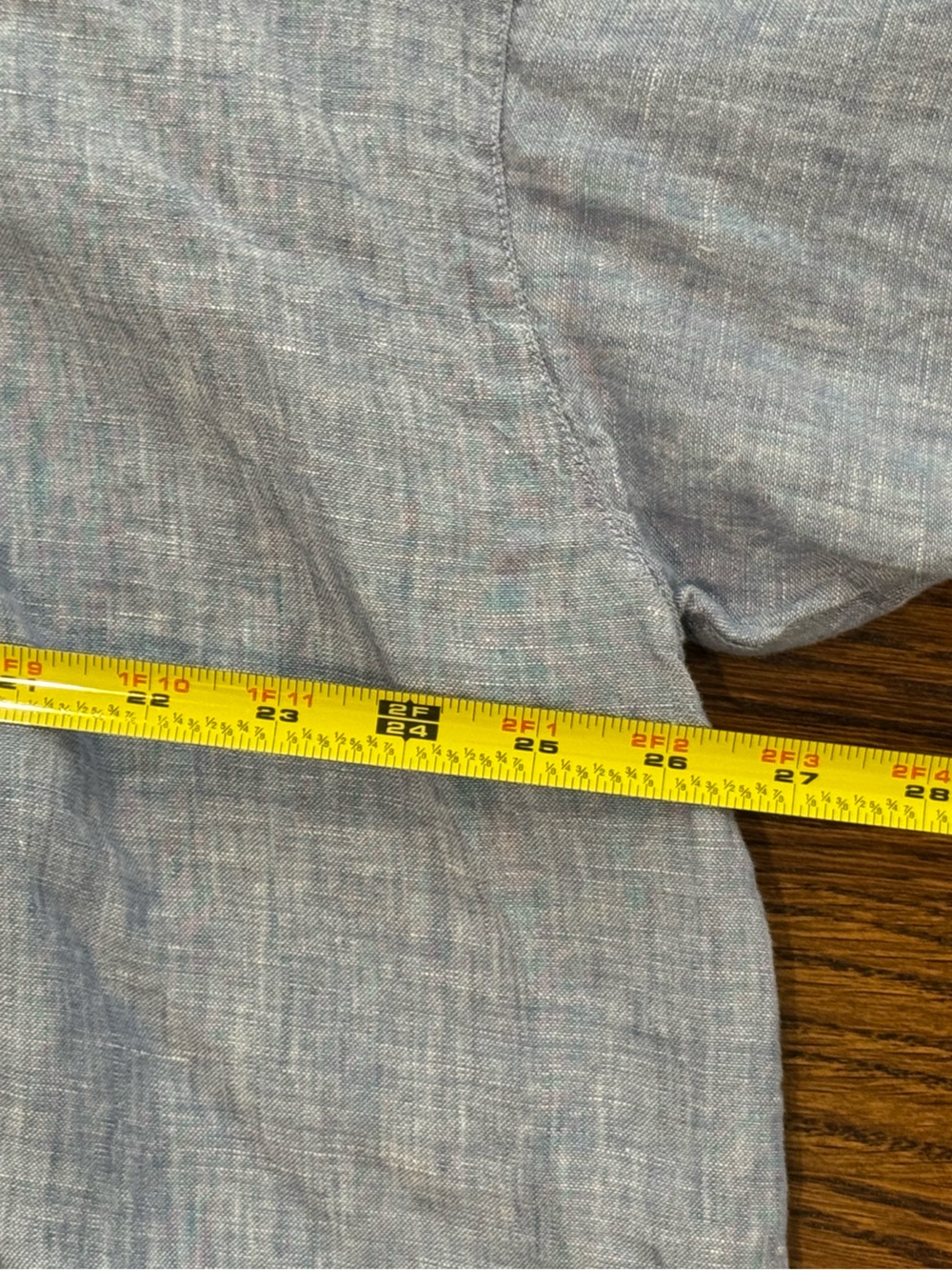 VIVID L Blue Linen Button Down Shirt - Picture 6 of 7